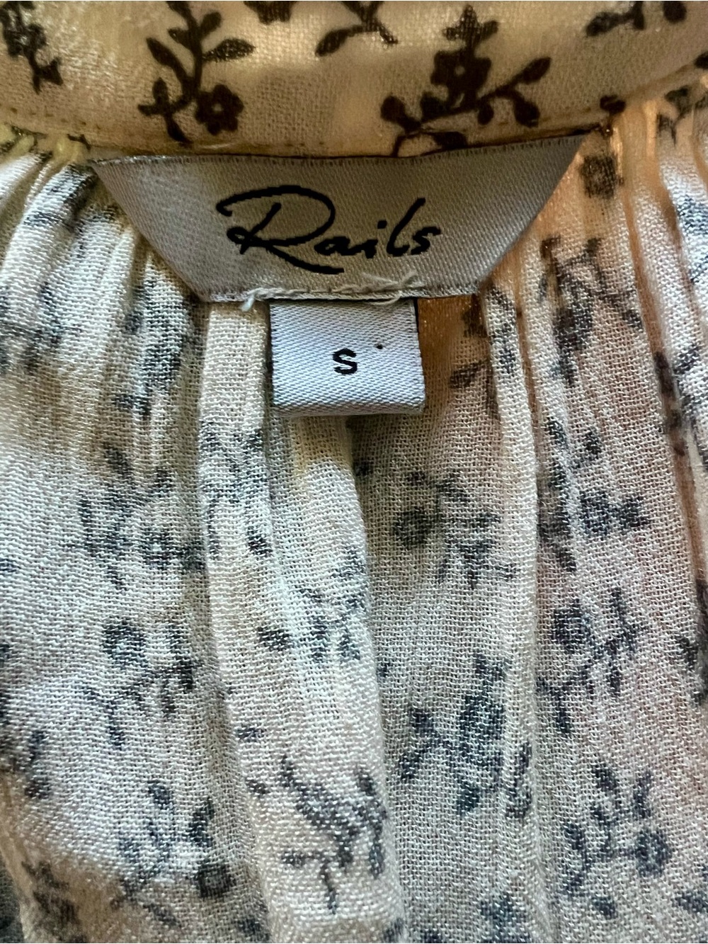 🩶Rails Jasmine Floral Long-Sleeve Smocked Waist Mini Dress - Picture 6 of 7
